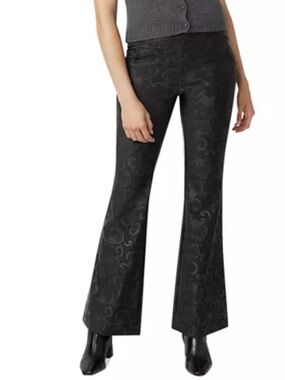 bebe Vintage 90s Y2K  Black Floral Jacquard  Pants 2